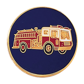Blackinton A10468 Full Color Fire Truck Circular Cap Badge (1-5/8")