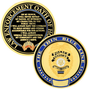 Thin Blue Line Police Challenge Coin